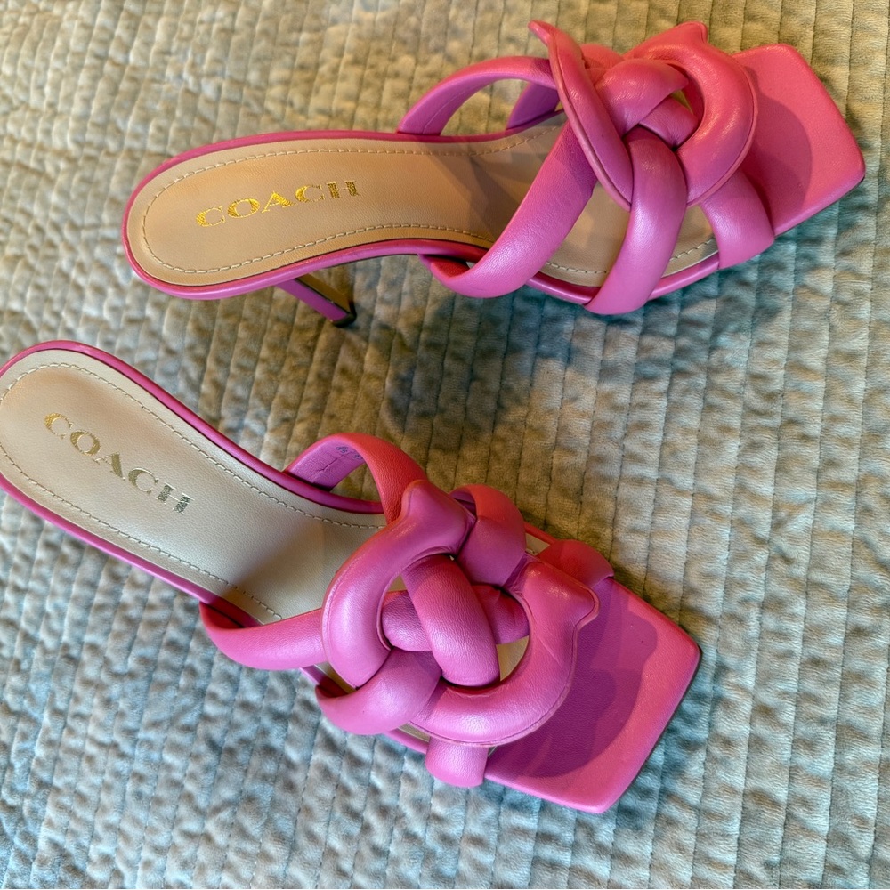 COACH Kellie Leather Sandal Pump Size 9.5 Pink NEW